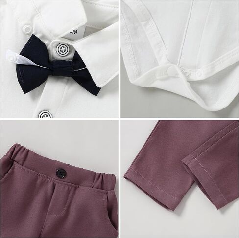 nilikastta Baby Boy Clothes Suits Infant Gentleman Outfit Dress Shirts/Vest/Tie/Pants 0-18M in Saudi Arabia
