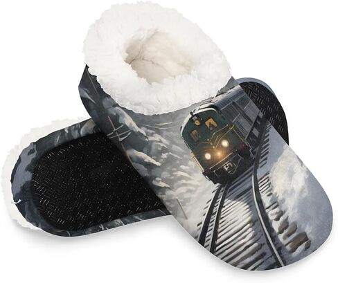 House Slippers for Women Men Winter Fuzzy Memory Foam Slippers Indoor Warm Full Slippers in Kuwait