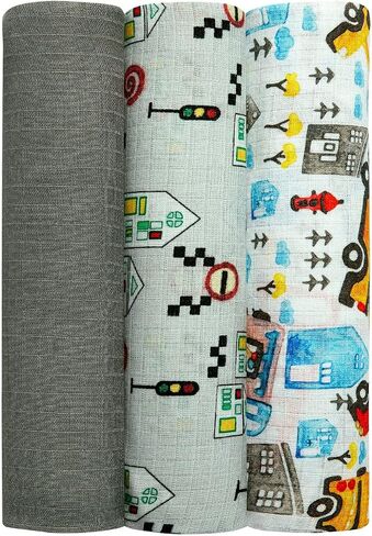 DREAMS & DIMPLES Muslin Swaddle Blankets 4 Pack Premium 100% Cotton Baby Swaddle Blanket Soft & Breathable 47" X 47" Baby Receiving Blankets for Boys and Girls (Into The Jungle) in Saudi Arabia