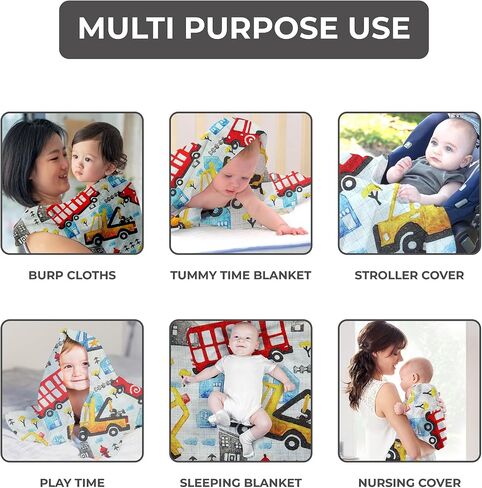 DREAMS & DIMPLES Muslin Swaddle Blankets 4 Pack Premium 100% Cotton Baby Swaddle Blanket Soft & Breathable 47" X 47" Baby Receiving Blankets for Boys and Girls (Into The Jungle) in Saudi Arabia