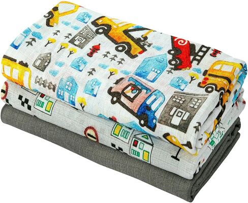 DREAMS & DIMPLES Muslin Swaddle Blankets 4 Pack Premium 100% Cotton Baby Swaddle Blanket Soft & Breathable 47" X 47" Baby Receiving Blankets for Boys and Girls (Into The Jungle) in Saudi Arabia