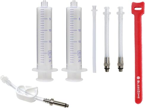 مجموعة BleedZone Pro Bleed لفرامل Tektro الهيدروليكية وفرامل TRP الهيدروليكية مع زيت معدني 120 مل - مجموعة تنزف فرامل الدراجة للفرامل الهيدروليكية مع المحاقن - مثالية لفرامل TRP وTektro in Kuwait