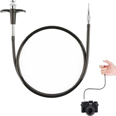 Professional Black Threaded Mechanical Shutter Release Cable - Long Exposure Bulb-Lock Design for Photographers ，Durable Mechanical Cable Release (2.3FT（70cm）) in Saudi Arabia