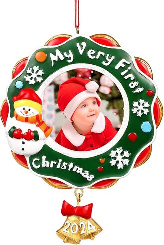 عيد الميلاد 2022 الطفل الراتنج إطار الصورة التذكارية اللوحة ذكرى الحلي لشجرة عيد الميلاد شنقا إطار الصورة الراتنج عيد الميلاد الحلي تذكار عيد الميلاد in Kuwait