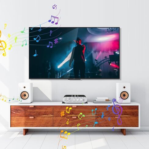 جهاز استقبال مضخم صوت ستيريو لمكبرات الصوت المنزلية، AK-390 Bluetooth5.0 HiFi Mini Audio Amp 2.0 قناة RMS 40W X 2 مضخمات مكونات الصوت مع محول 12V/5A، راديو FM، مدخل (BT، USB، AUX، Mic) in Kuwait
