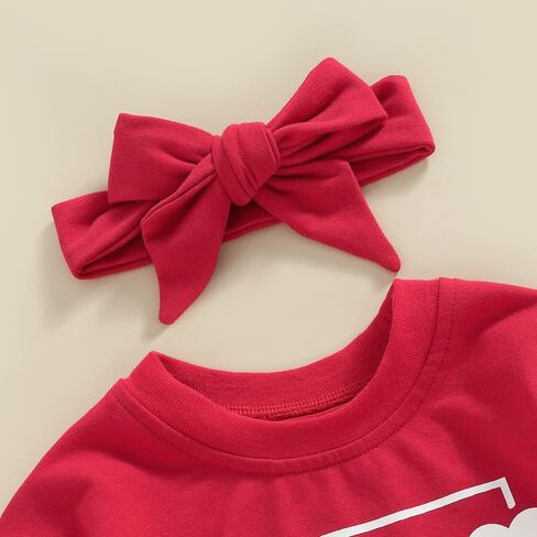 Baby Girl Boy Valentine's Day Outfit Miss Steal Your Heart Romper Long Sleeve Oversized Onesie Fall Winter Clothes in Saudi Arabia