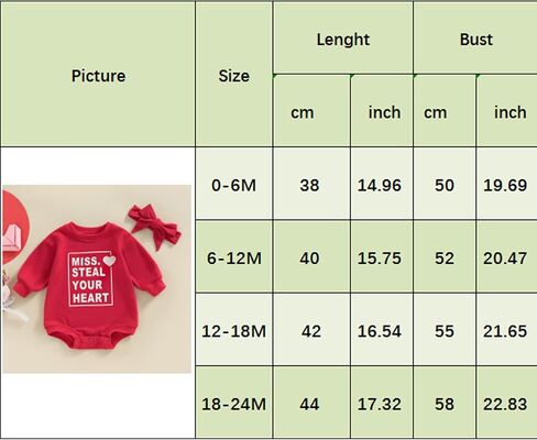 Baby Girl Boy Valentine's Day Outfit Miss Steal Your Heart Romper Long Sleeve Oversized Onesie Fall Winter Clothes in Saudi Arabia