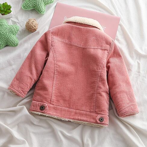 Moru Toddler Boy Winter Corduroy Jacket Baby Girl Fall Sherpa Lined Outwear Coat in Kuwait