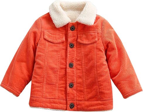 Moru Toddler Boy Winter Corduroy Jacket Baby Girl Fall Sherpa Lined Outwear Coat in Kuwait