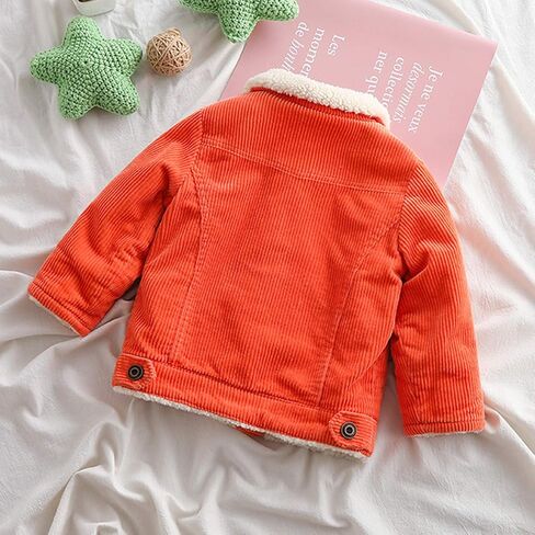 Moru Toddler Boy Winter Corduroy Jacket Baby Girl Fall Sherpa Lined Outwear Coat in Kuwait
