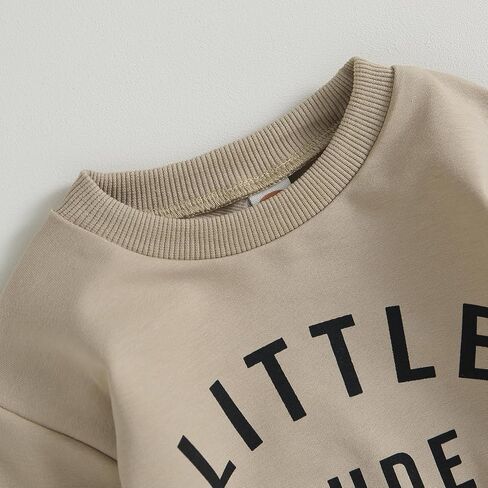 ملابس Karwuiio للأطفال الصغار من الأولاد والبنات، ملابس الخريف والشتاء، سويت شيرت بأكمام طويلة وبنطلون، مجموعة ملابس من قطعتين (B-كاكي، 2-3 سنوات) in Kuwait