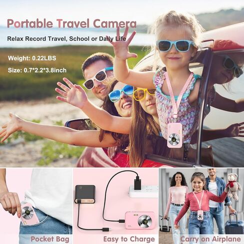 Digital Camera [2nd Gen Upgraded] FHD 1080P Digital Camera for Kids with 32GB Card, Vlogging Camera for Video Anti-Shake, Portable Point and Shoot Camera Fill Flash 16X Zoom, Small Camera for Travel in Saudi Arabia