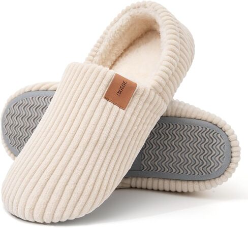 QIGEGE Women’s Soft Full Slippers Memory Foam House Bedroom Corduroy Lightweight House Shoes Cozy Loafer Slide Comfy Trendy Gift Slippers in Saudi Arabia