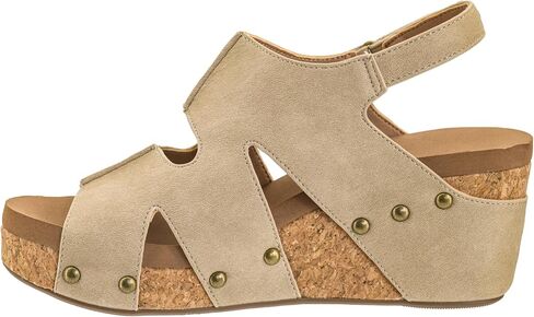 Corkys Footwear Cut It Out 2.5-Inch Heel Wedges with Memory Foam Insoles, Hook & Loop Closure, Unique Cut-Out Design – Stylish & Comfortable Fall Essential in Kuwait
