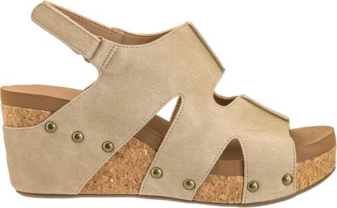 Corkys Footwear Cut It Out 2.5-Inch Heel Wedges with Memory Foam Insoles, Hook & Loop Closure, Unique Cut-Out Design – Stylish & Comfortable Fall Essential in Kuwait