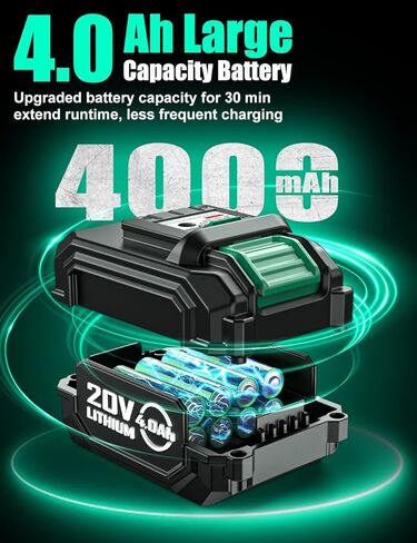 KIMO 2 Pack 20V 4000mAh Battery for KIMO 20V Drill Driver, Leaf Blower, Angle Grinder, Reciprocating Saw, Oscillating Tool, Brad Nailer - Safety Protection Tech, Share Battery for KIMO 20V Tools in Saudi Arabia