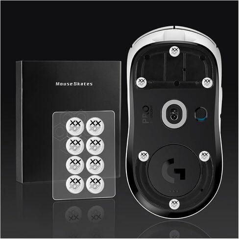 Universal Glass Mouse Skates Smooth Durable Thin Ultra Strong Glass Mouse feet Game Mouse Accessories for All Mouse DIY Dots（6mm*8 Pieces Skull Black） in Saudi Arabia