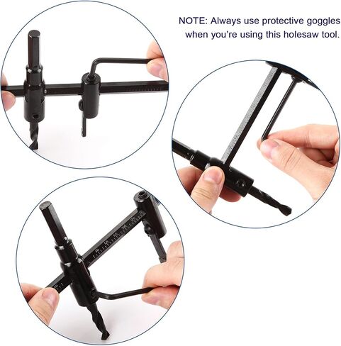 LANIAKEA 1-3/16 بوصة إلى 7-7/8 بوصة قابل للتعديل دائرة ثقب المنشار القاطع 30-200 مللي متر الخشب دريوال مثقاب قطع مستديرة للمنزل DIYer in Kuwait