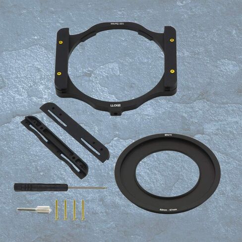 SIOTI Camera Metal Square Filter System Holder, with 62mm-67mm Adapter Ring, Compatiable with ND/Gradient ND 100 * 100 * 2.0mm and 100mm*150 * 2.0mm Thickness Square Filter (62mm) in Saudi Arabia