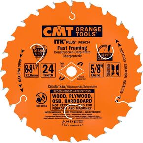 CMT P08024 ITK Plus شفرة المنشار ذات التأطير السريع، 8-8-1/4 × 24 سنًا، 10° ATB+مقص مع تجويف 5/8 بوصة<> in Kuwait