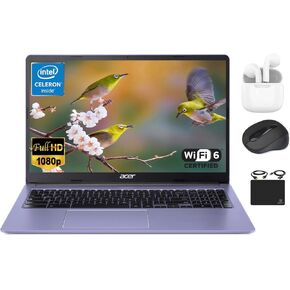 acer Chromebook 2023 Flagship Laptop Computer Thin Light, 15.6" HD Display, Dual Core Intel Celeron N4020 (Upto 2.80 GHz), 4GB RAM, 64GB eMMC, Webcam, WiFi, Long Battery, Chrome OS+HubxcelAccessory