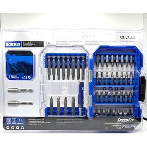 KOBALT 65pc Driving Set Hex Shank Speed Fit Magnetic S2 Steel