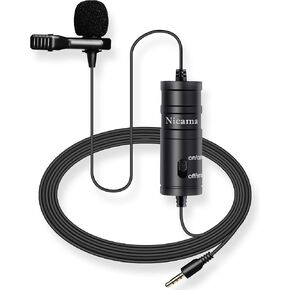 Nicama LVM1 Lavalier Lapel Microphone for DSLR Cameras Canon Nikon Camcorders Audio Recorder PC
