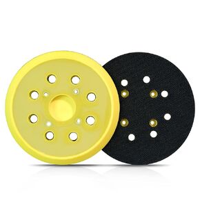2Pack 5 Inch 8 Holes Hook Loop Sanding Backing Pad for Orbital Sander Replacement Pad.Ryobi R280S RS290 Pad（Yellow）