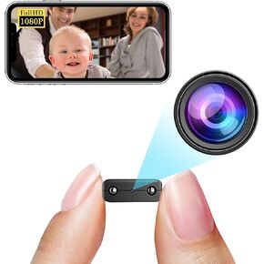 Smallest Wireless Spy Camera,WiFi Spy Camera, 1080P Remote Camera,Portable IP Camera,Nanny Cam,Baby Monitor with Upgraded Night Vision,Motion Detection,Cloud Storage for Security with iOS Android APP