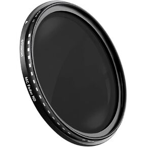Polaroid Optics 58mm Multi-Coated Variable Range [ND3, ND6, ND9, ND16, ND32, ND400] Neutral Density Fader Filter ND2-ND2000 - Compatible w/ All Popular Camera Lens Models