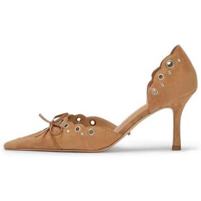 Women Pointed Toe Bow Heels Mules Studded Heeled Pumps for Women Suede Leather Kitten Heels Slip On Heels Stiletto Heels Sandals Dress Party Wedding Shoes