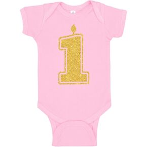 Aiden's Corner Cute Baby Boy Girl Handmade First Birthday Bodysuits 1 Gold and Silver Party Outfits