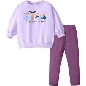 Toddler Girls Sweatshirt and Leggings Set Long Sleeve Top Pants Fall Outfits Winter Clothes Set