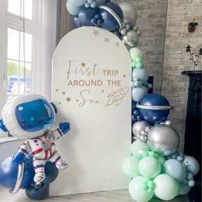 First Trip Around The Sun Balloon Arch Decoration - Space Theme 1st Birthday Party Decorations, Sun Theme Birthday Party Supplies, Outer Space Theme Birthday Decor Sticker