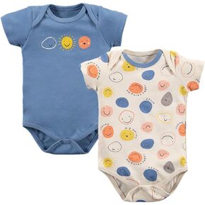 Toddler and Baby Unisex Bodysuit 2 Pack Set Short Sleeve Bodysuit Baby for 0-24 Months Babies Baby Girl Boy