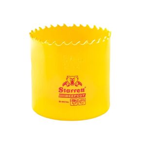 Starrett Bi-Metal Deep Cut Hole Saw with Abrasion Resistant HSS Teeth - Ideal for Cutting Metal, Steel, and Wood - 2-1/4" Diameter, 2" Depth - DCH0214-G