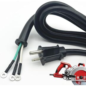 95104L Replacement Cord Compatible with Cord Compatible with SPT77WML SPT77WM SPT78W SKILSAW Worm Drive Saw,Heavy Gauge Power Tool Replacement Assembly Black 2.5M/8.2FT Bare Wire 3 Pin Power Cord