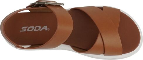 Soda “Carter" ~ Women Open Round Toe Crisscross Upper Lug Sole Platform Sandal with Adjustable Ankle Strap in Kuwait