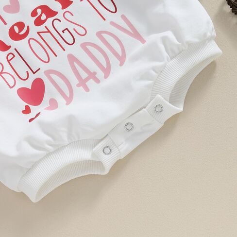 Dcohmch Baby Girl Valentine’s Day Outfits My Heart Belongs to Daddy Printed Romper Onesie Newborn Spring Clothes in Saudi Arabia