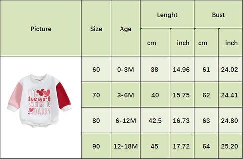 Dcohmch Baby Girl Valentine’s Day Outfits My Heart Belongs to Daddy Printed Romper Onesie Newborn Spring Clothes in Saudi Arabia