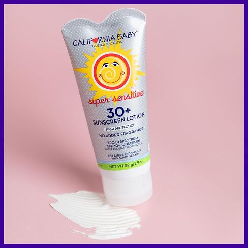 كاليفورنيا بيبي واقي شمسي فائق الحساسية + بخاخ طبيعي للحشرات | 2.9 أوقية غير معطرة SPF 30+ واقي شمسي معدني + 6.5 أونصة طارد طبيعي للحشرات | هيبوالرجينيك | تركيبة للبشرة الحساسة in Kuwait