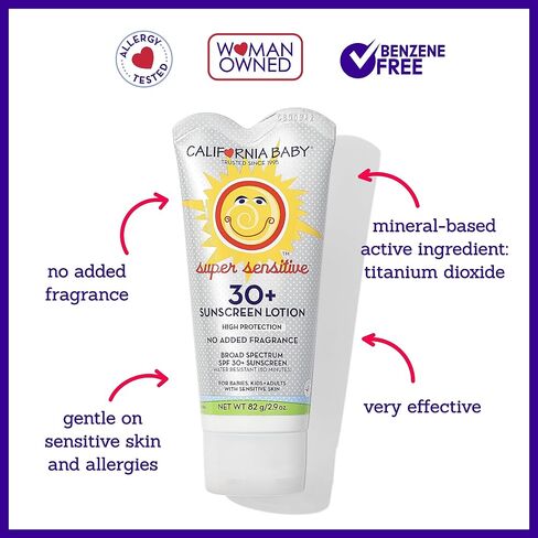 كاليفورنيا بيبي واقي شمسي فائق الحساسية + بخاخ طبيعي للحشرات | 2.9 أوقية غير معطرة SPF 30+ واقي شمسي معدني + 6.5 أونصة طارد طبيعي للحشرات | هيبوالرجينيك | تركيبة للبشرة الحساسة in Kuwait