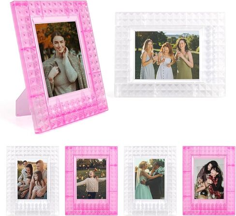 إطار صور صغير 2x3 - 6 إطارات صور بلاستيكية صغيرة متوافقة مع فيلم Fujifilm Instax/Polaroid 2 x 3 - إطار فيلم Fuji Instax - ملون in Kuwait