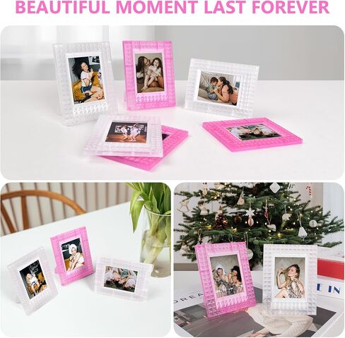 إطار صور صغير 2x3 - 6 إطارات صور بلاستيكية صغيرة متوافقة مع فيلم Fujifilm Instax/Polaroid 2 x 3 - إطار فيلم Fuji Instax - ملون in Kuwait