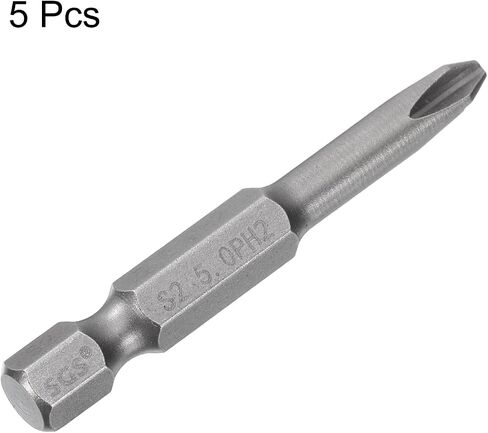 HARFINGTON 5pcs #2 Phillips Screwdriver Bit PH2 1/4" Hex Shank 2" (50mm) Long Magnetic S2 Steel Industrial Grade Screw Driver Bit Cross Head Electric Drill Bits 0.197" (5mm) Rod in Saudi Arabia