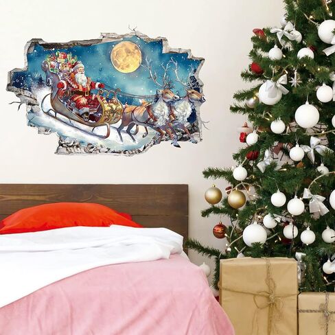 72pcs Large Christmas Tree Decals Removable Step 2 My First Christmas Tree Wall Decal Xmas Balls Snowflake Ornaments Flat Christmas Tree Window Clings Christmas Tree Decal Gift for Nursery Classroom in Saudi Arabia