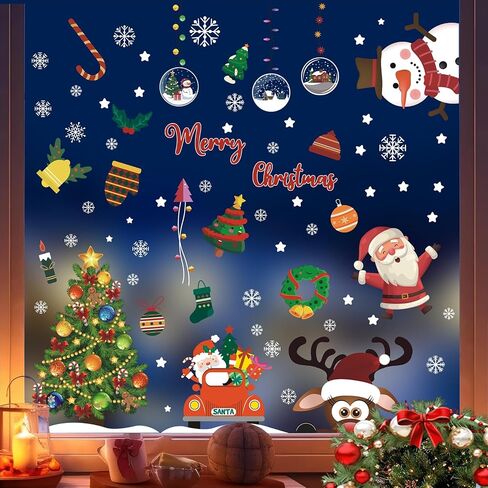 72pcs Large Christmas Tree Decals Removable Step 2 My First Christmas Tree Wall Decal Xmas Balls Snowflake Ornaments Flat Christmas Tree Window Clings Christmas Tree Decal Gift for Nursery Classroom in Saudi Arabia
