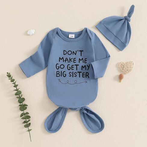 Baby Girl Boy Sleeping Waffle Bag Letter Embroidery Long Sleeve Sleep Striped Sack with Hat 2 Piece Set for Fall in Saudi Arabia