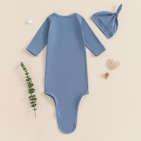 Baby Girl Boy Sleeping Waffle Bag Letter Embroidery Long Sleeve Sleep Striped Sack with Hat 2 Piece Set for Fall in Saudi Arabia