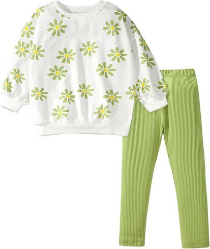 Toddler Girls Sweatshirt and Leggings Set Long Sleeve Top Pants Fall Outfits Winter Clothes Set in Saudi Arabia
